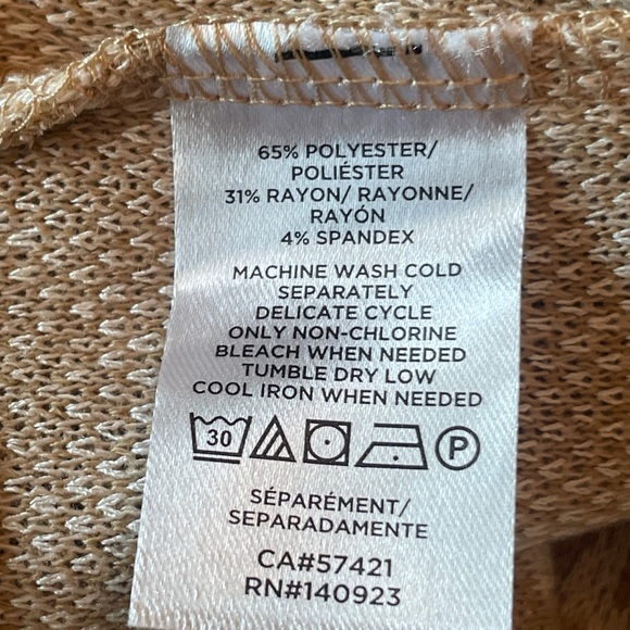 New with Tag Loft Tan & White Animal Print High Neck Lightweight Sweater - Picture 11 of 13